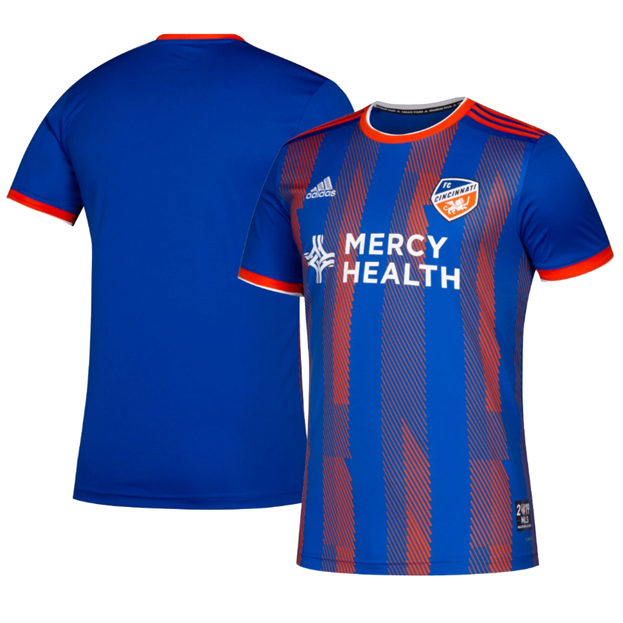 Blue red striped jersey image